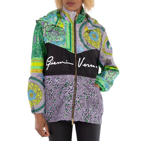 versace barocco print hooded jacket